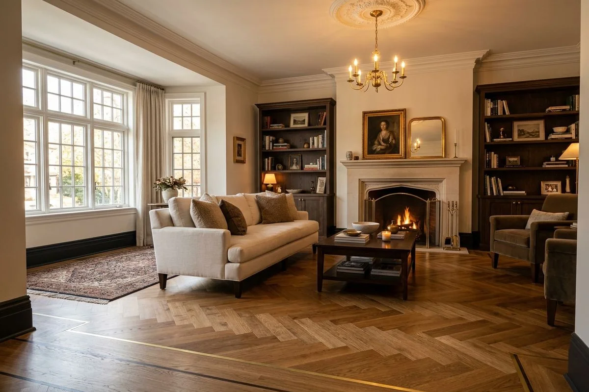 Custom Pattern Flooring (Herringbone & Chevron)