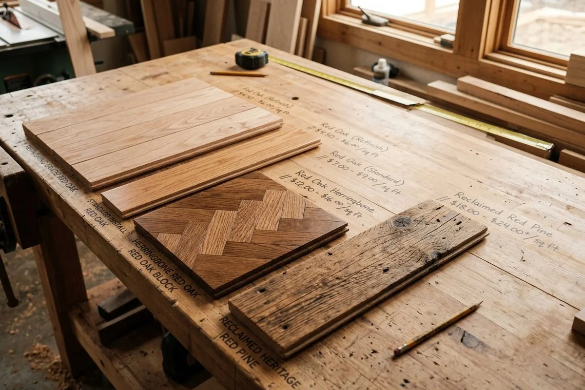 Cost comparison showing four hardwood flooring service tiers in Ontario