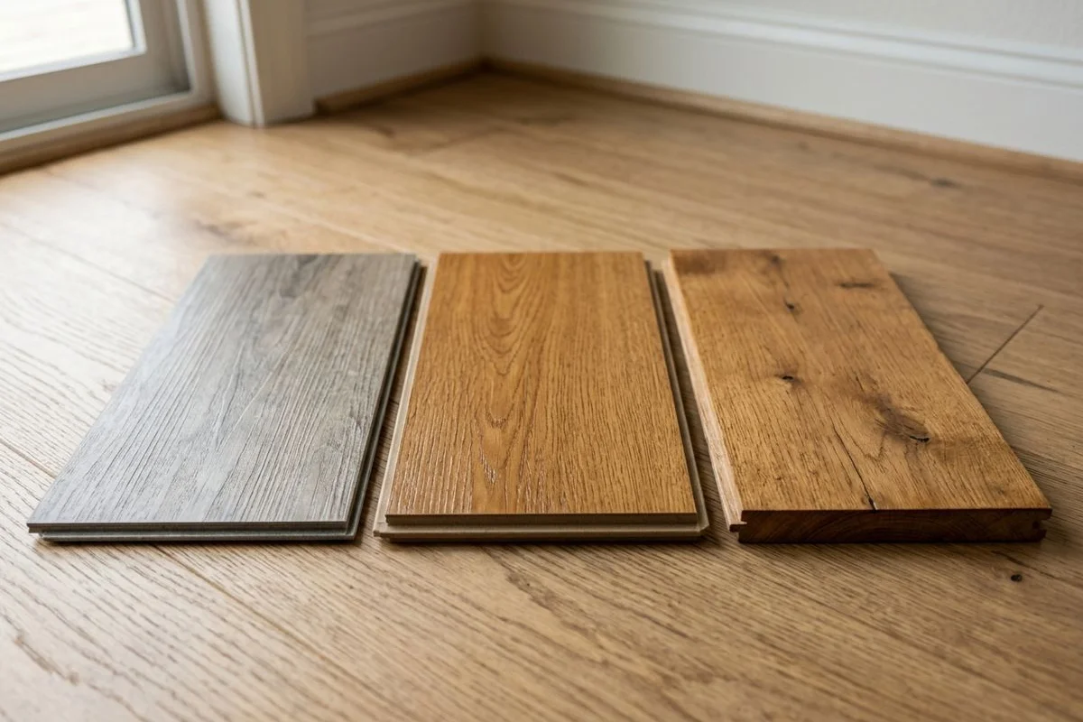 Three-way comparison of LVP, laminate, and hardwood flooring